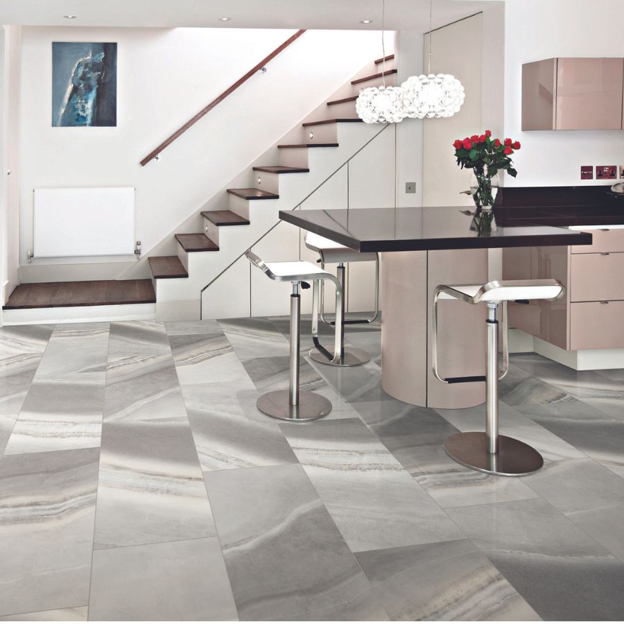 luxury vinyl tile in kitchen